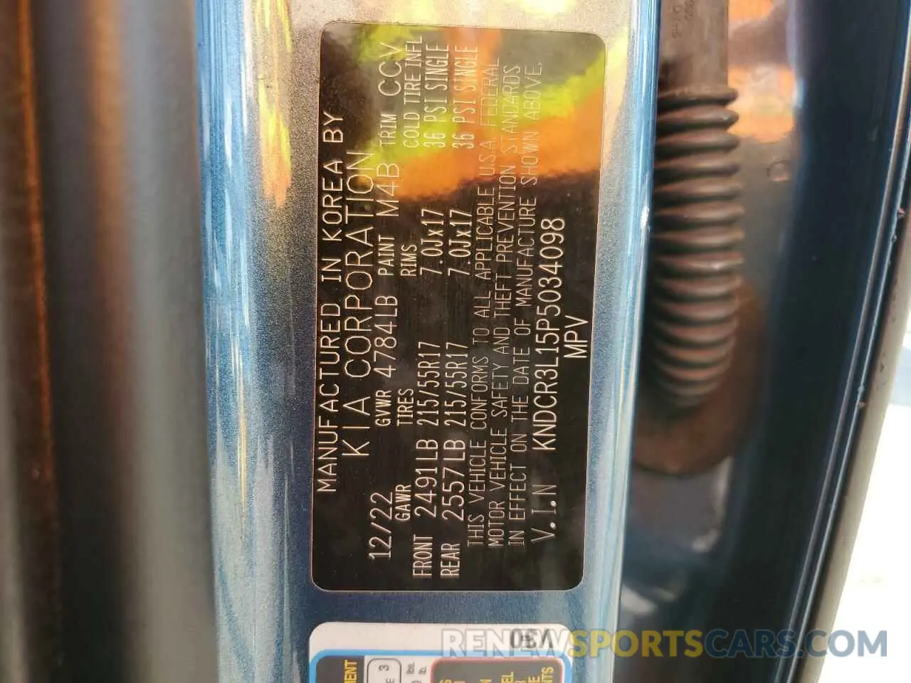 12 fotografías del automóvil dañado KNDCR3L15P5034098 KIA NIRO WIND 2023