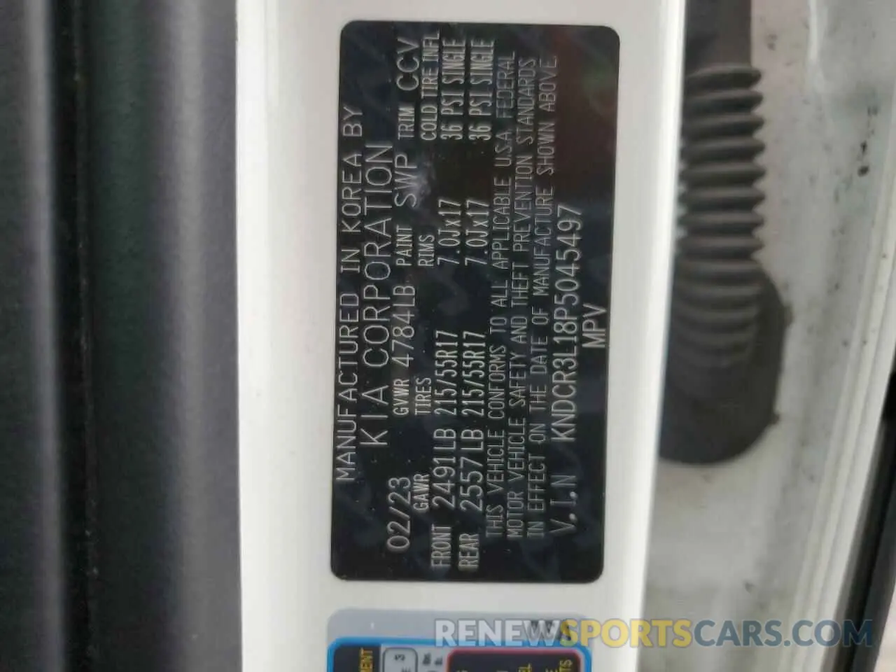 12 fotografías del automóvil dañado KNDCR3L18P5045497 KIA NIRO WIND 2023