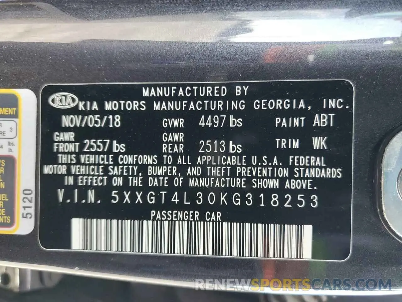 14 fotografías del automóvil dañado 5XXGT4L30KG318253 KIA OPTIMA 2019