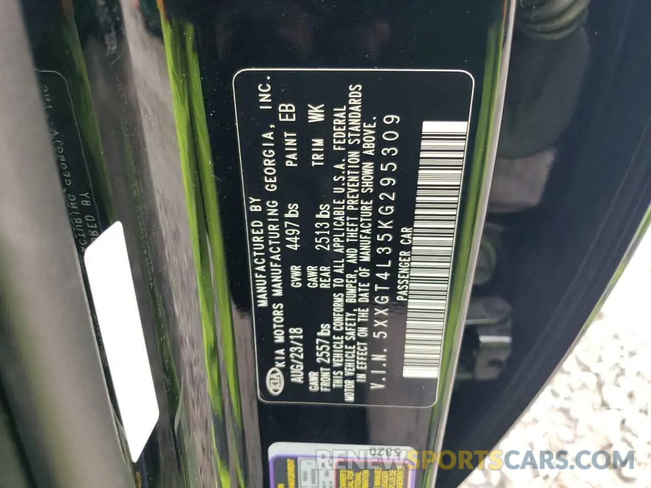 12 fotografías del automóvil dañado 5XXGT4L35KG295309 KIA OPTIMA 2019