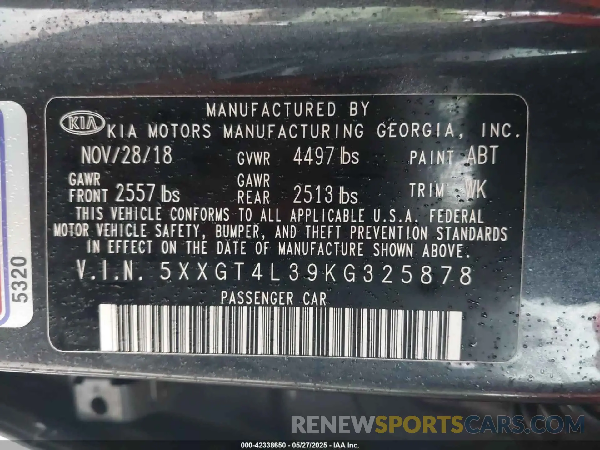 9 fotografías del automóvil dañado 5XXGT4L39KG325878 KIA OPTIMA 2019