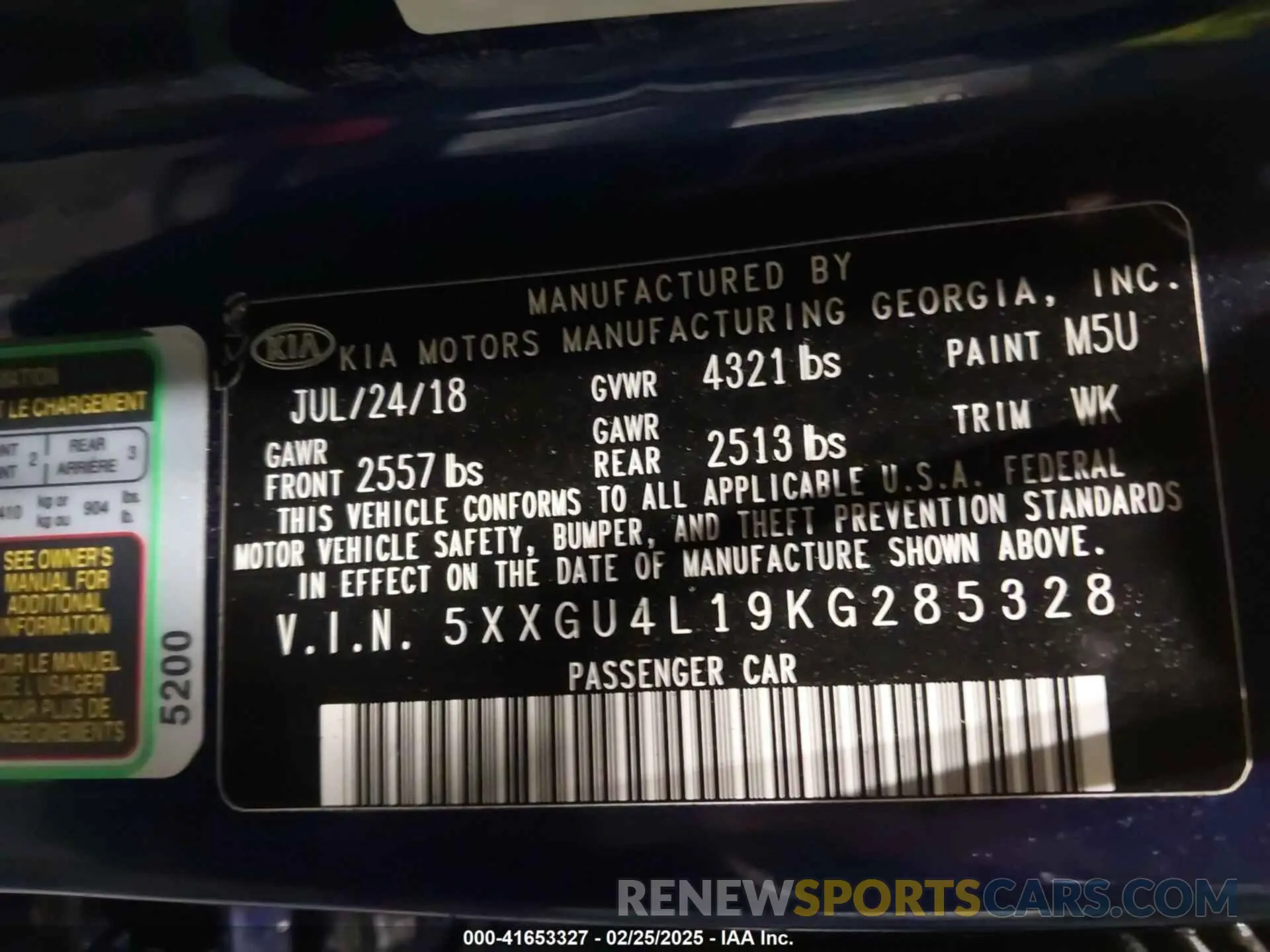 9 fotografías del automóvil dañado 5XXGU4L19KG285328 KIA OPTIMA 2019