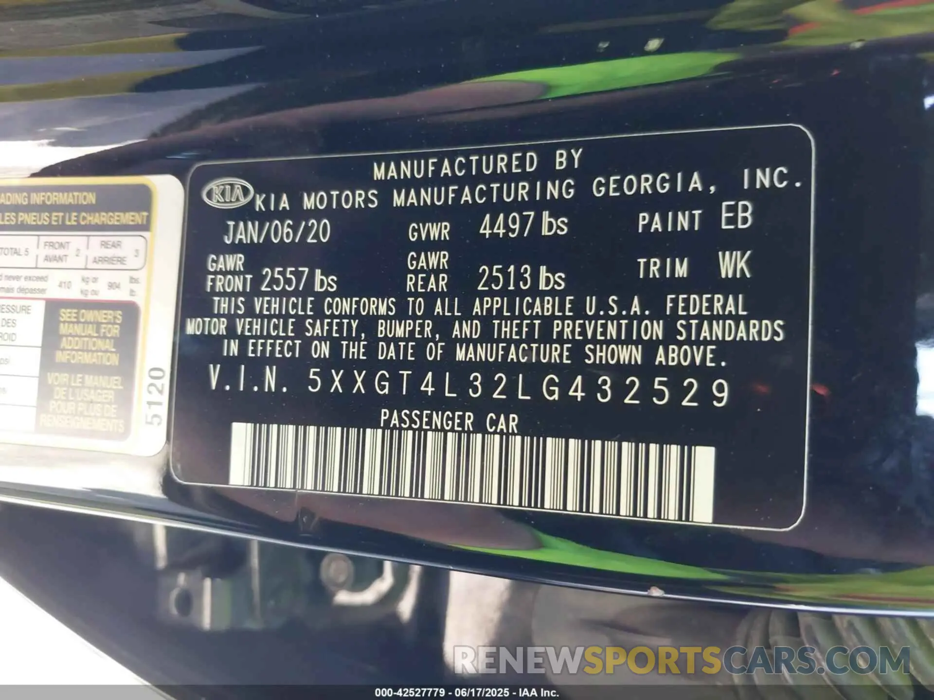 9 fotografías del automóvil dañado 5XXGT4L32LG432529 KIA OPTIMA 2020