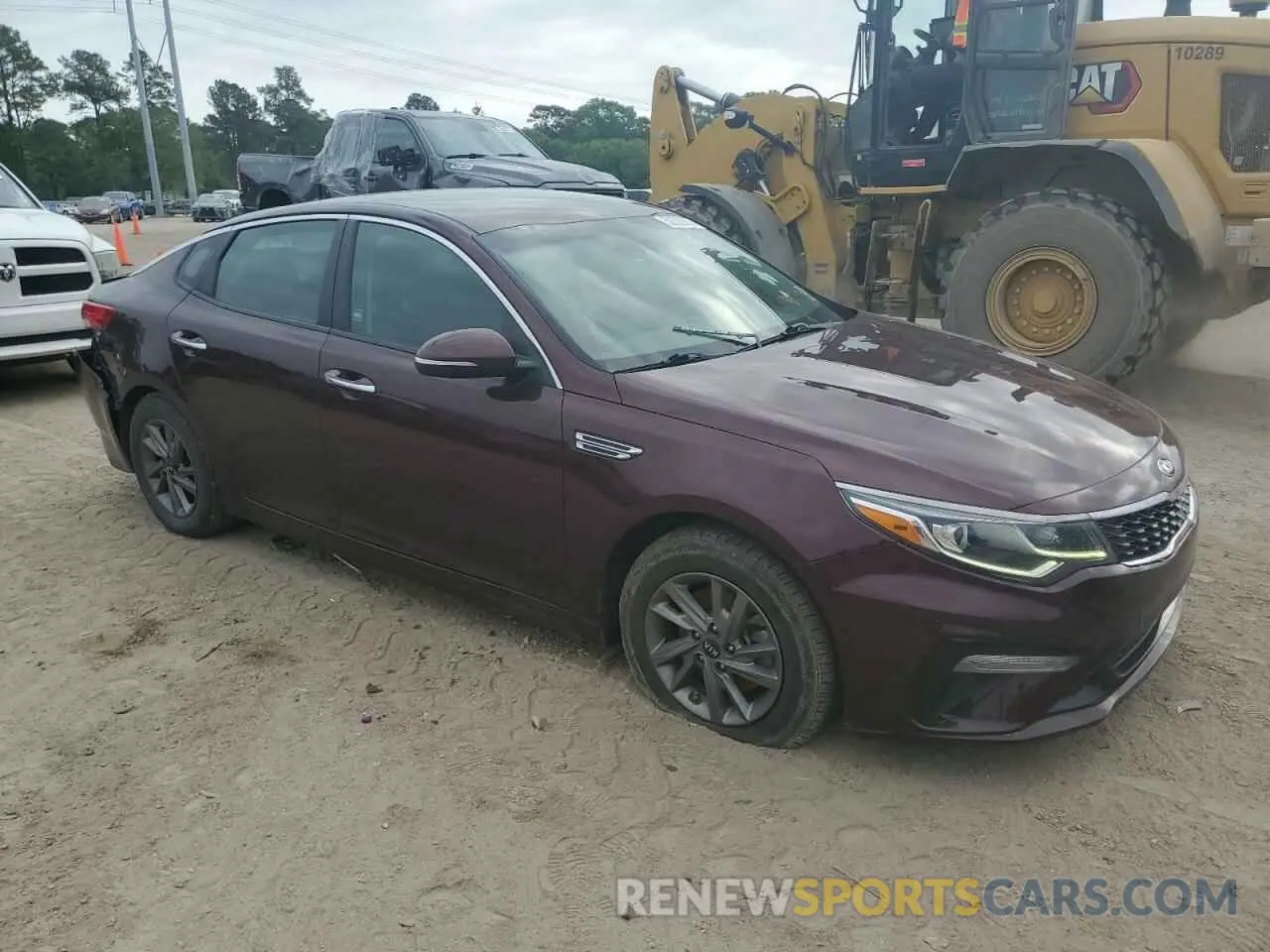 4 fotografías del automóvil dañado 5XXGT4L34LG436761 KIA OPTIMA 2020