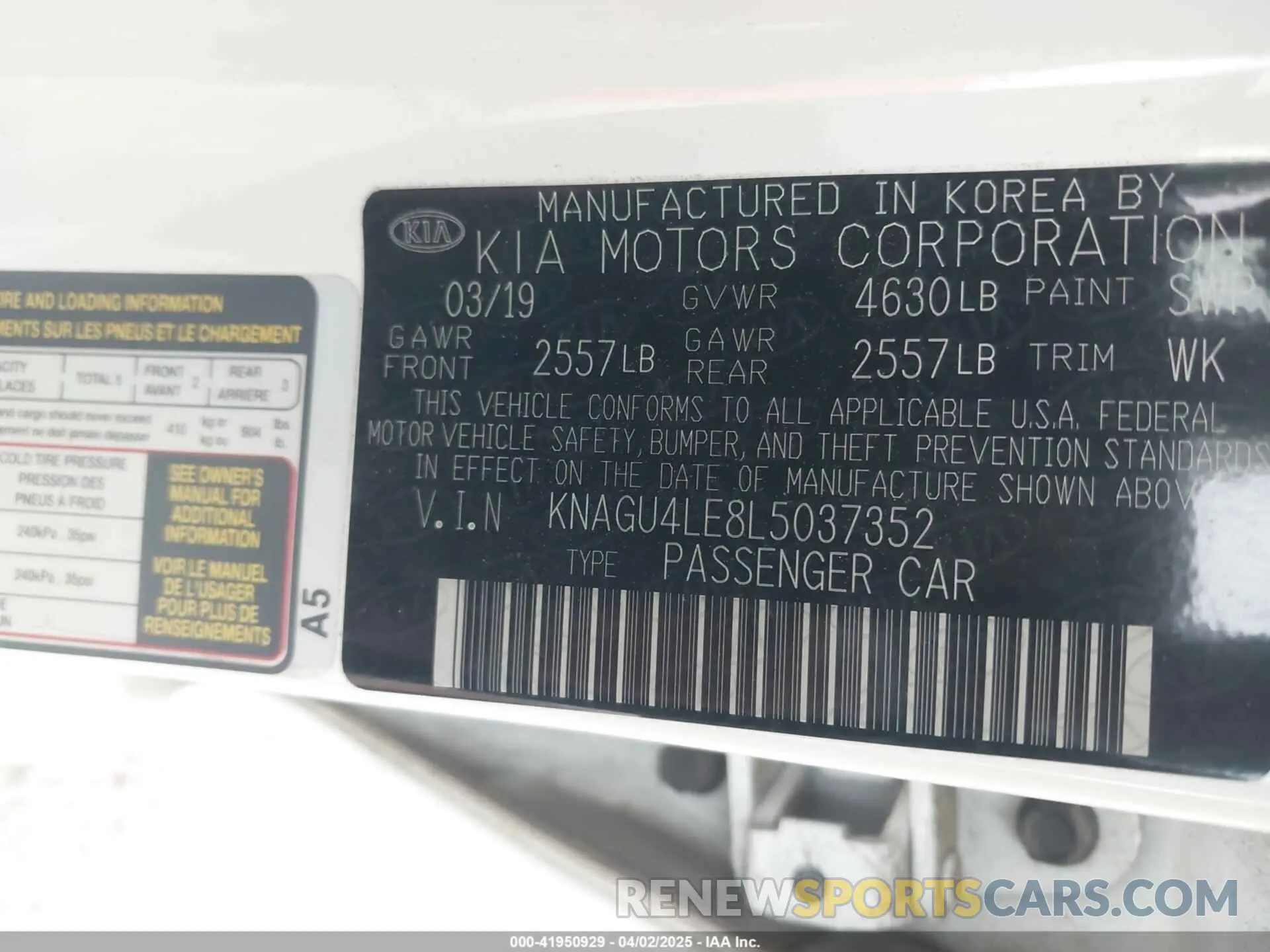 9 fotografías del automóvil dañado KNAGU4LE8L5037352 KIA OPTIMA HYBRID 2020