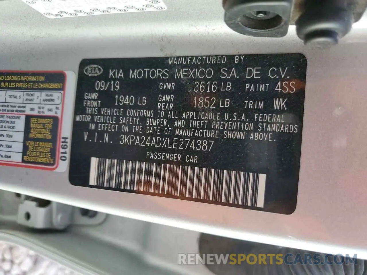 13 fotografías del automóvil dañado 3KPA24ADXLE274387 KIA RIO 2020