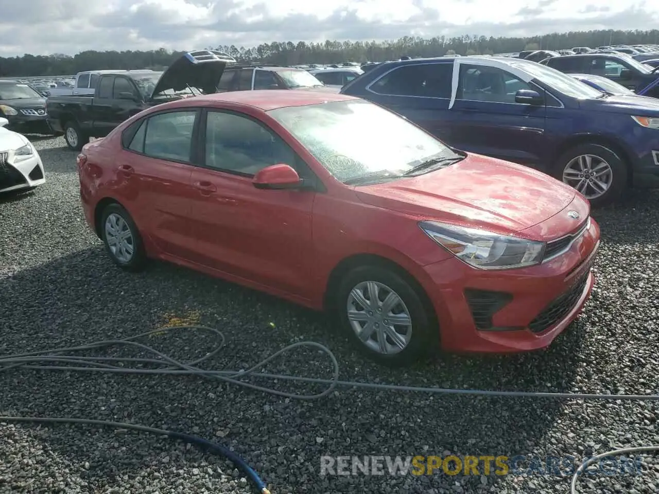 4 fotografías del automóvil dañado 3KPA24AD0ME404792 KIA RIO 2021