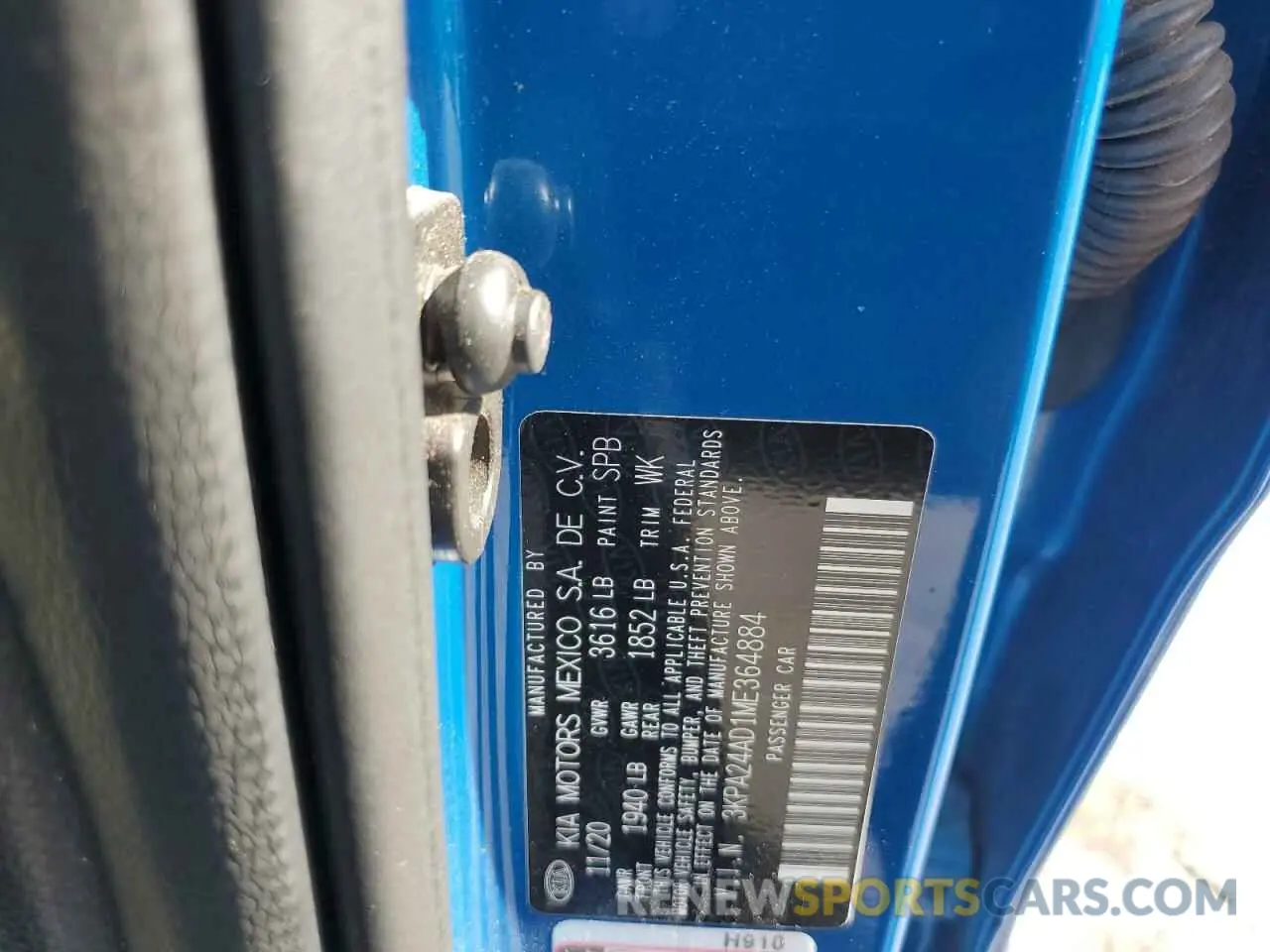 14 fotografías del automóvil dañado 3KPA24AD1ME364884 KIA RIO 2021