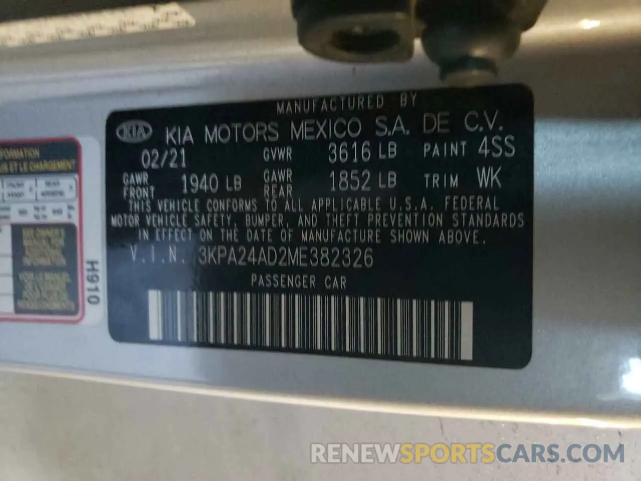 13 fotografías del automóvil dañado 3KPA24AD2ME382326 KIA RIO 2021