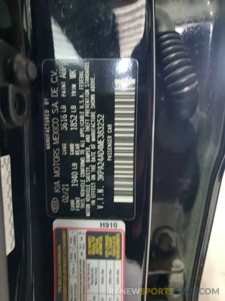 12 fotografías del automóvil dañado 3KPA24AD4ME383252 KIA RIO 2021