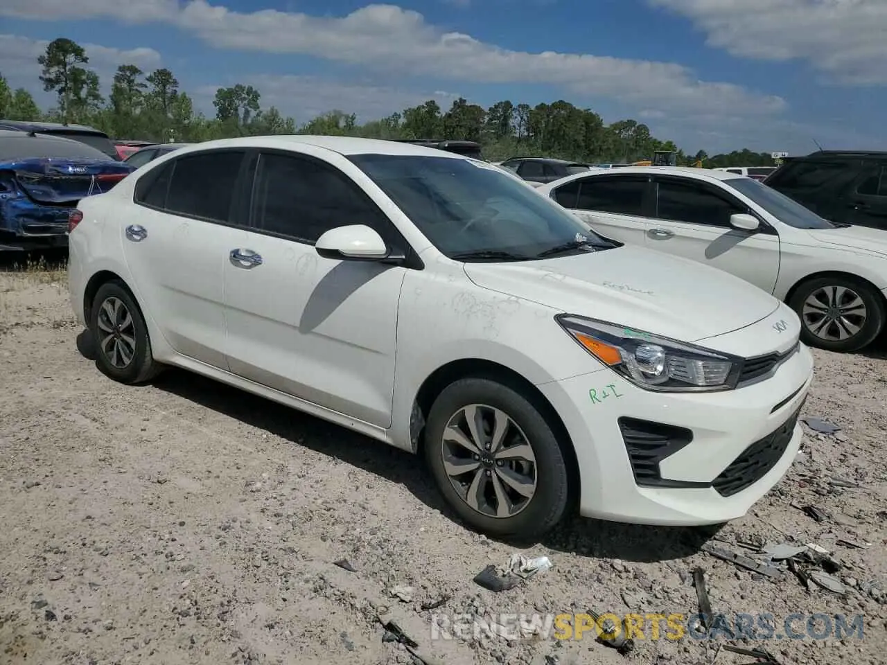 4 fotografías del automóvil dañado 3KPA24AD4NE481280 KIA RIO 2022