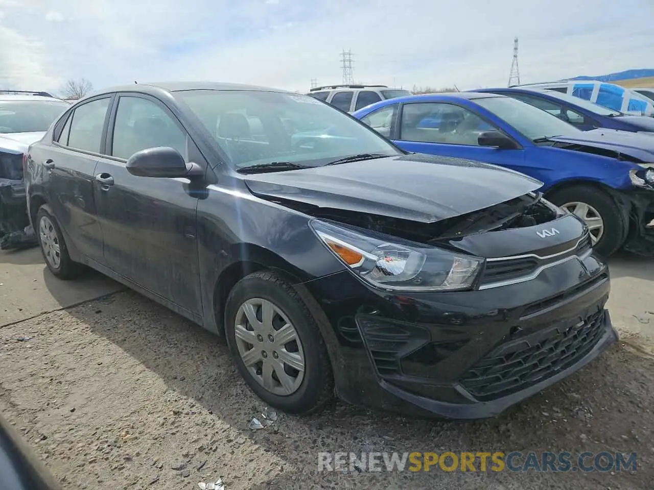 4 fotografías del automóvil dañado 3KPA24AD6NE445249 KIA RIO 2022