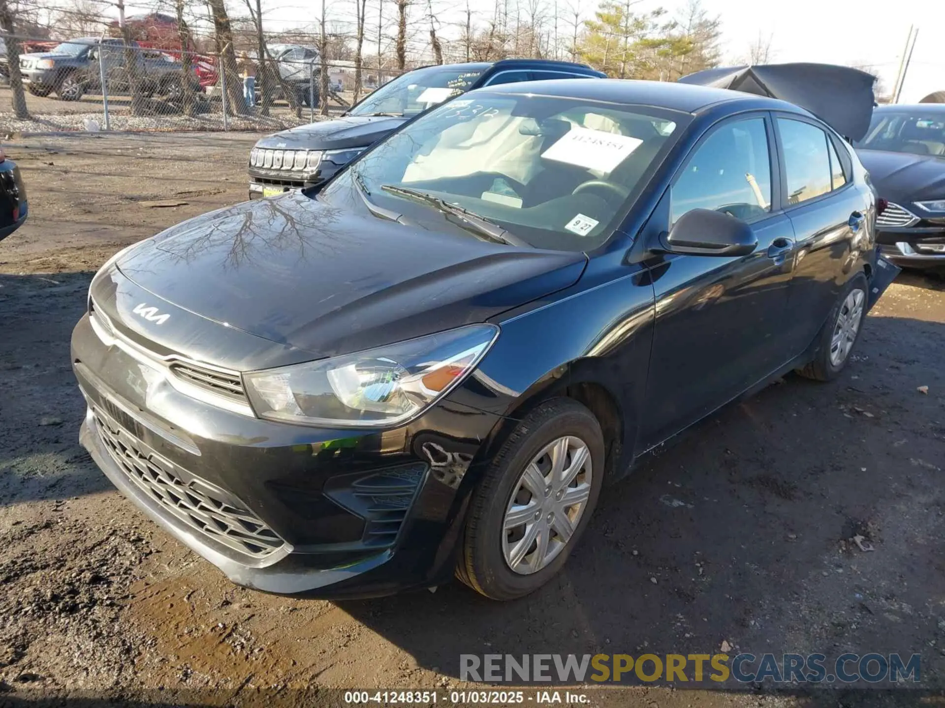 2 fotografías del automóvil dañado 3KPA24AD6NE473486 KIA RIO 2022