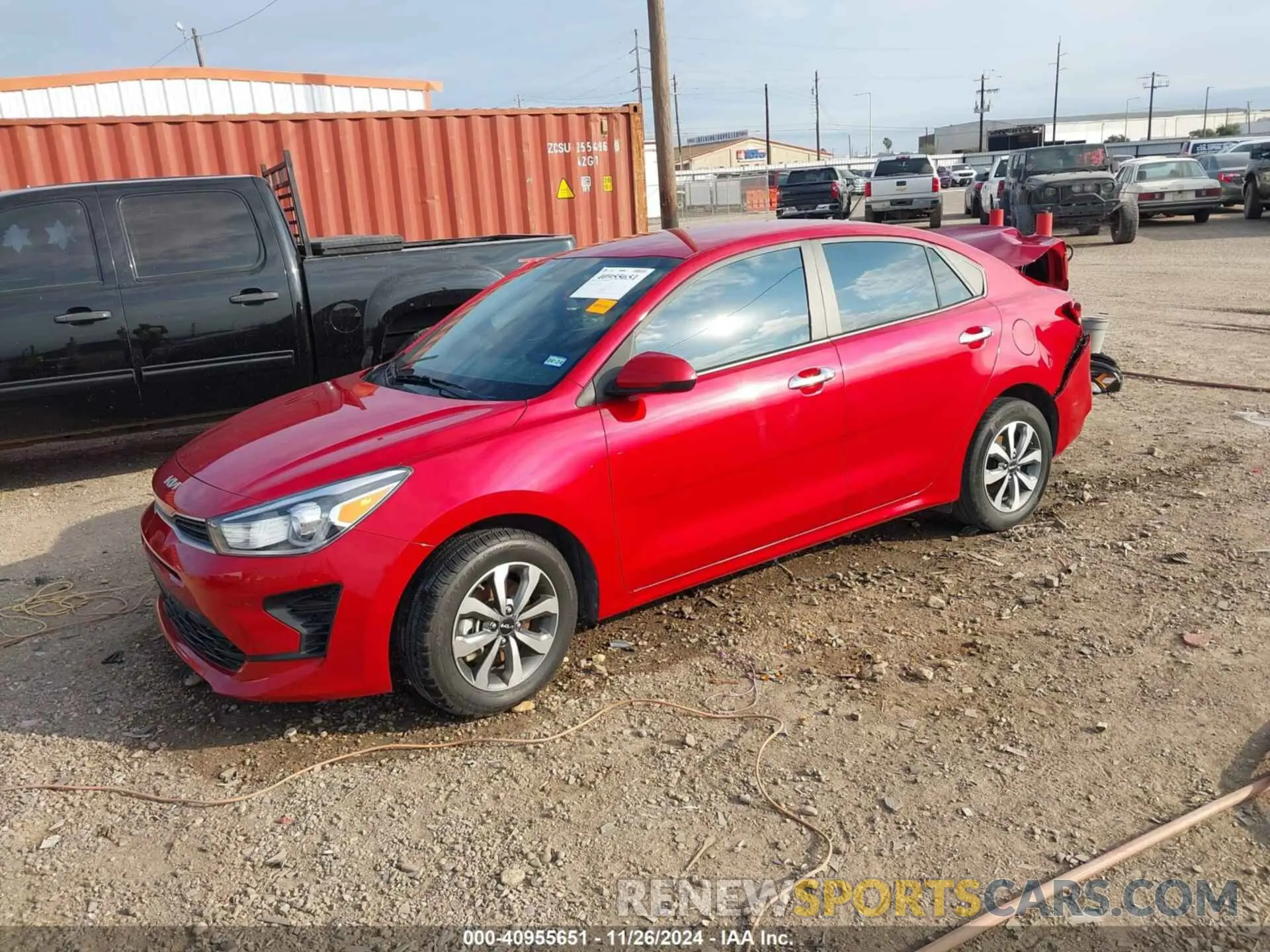 2 fotografías del automóvil dañado 3KPA24AD7NE483413 KIA RIO 2022