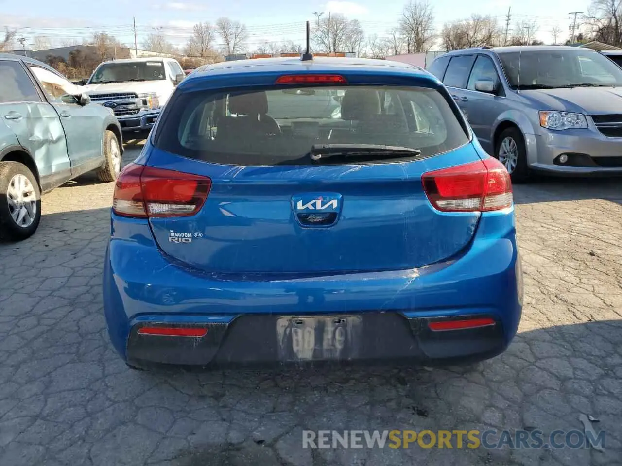 6 fotografías del automóvil dañado 3KPA25AD5NE493301 KIA RIO 2022