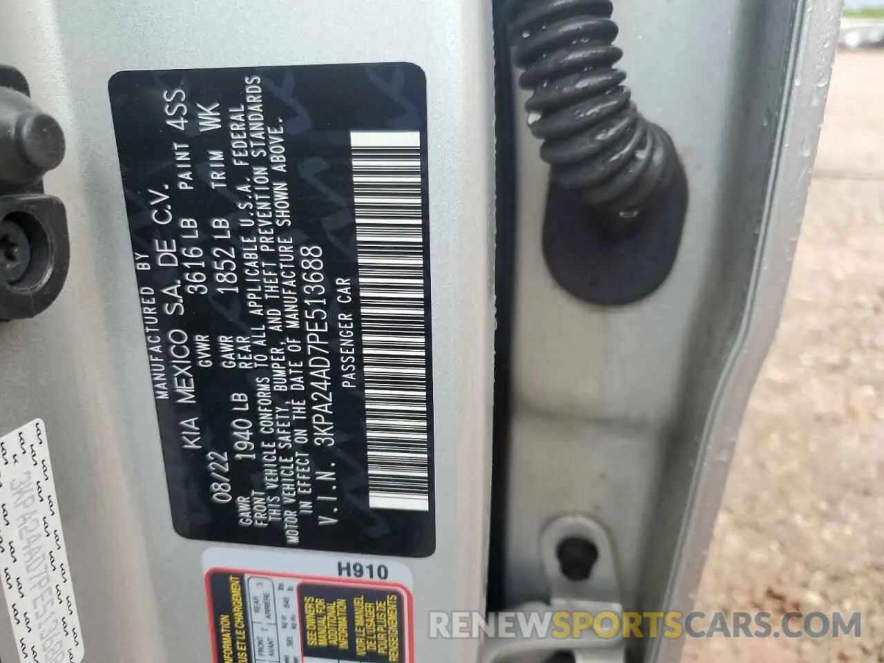 12 fotografías del automóvil dañado 3KPA24AD7PE513688 KIA RIO 2023