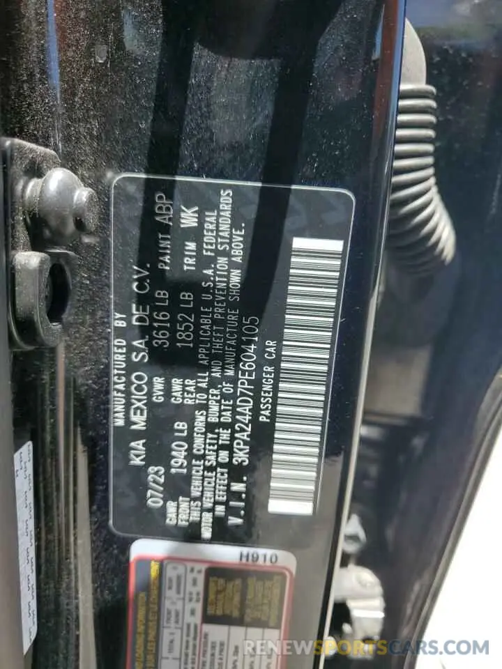 12 fotografías del automóvil dañado 3KPA24AD7PE604105 KIA RIO 2023