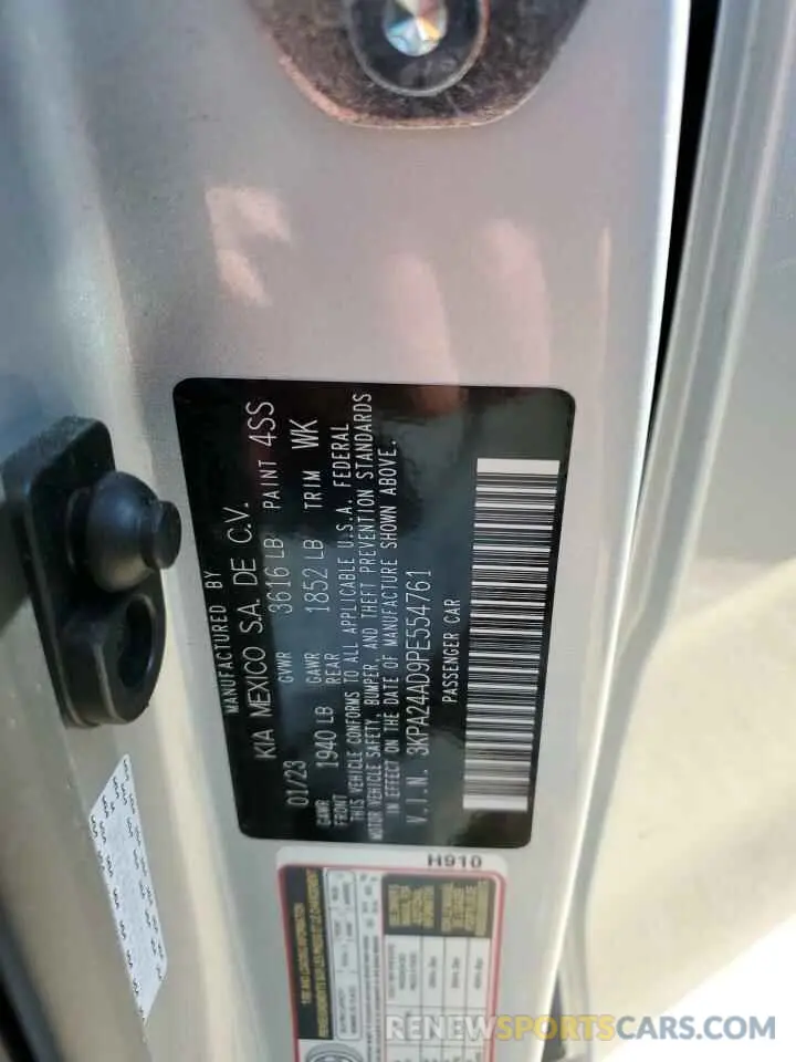 13 fotografías del automóvil dañado 3KPA24AD9PE554761 KIA RIO 2023