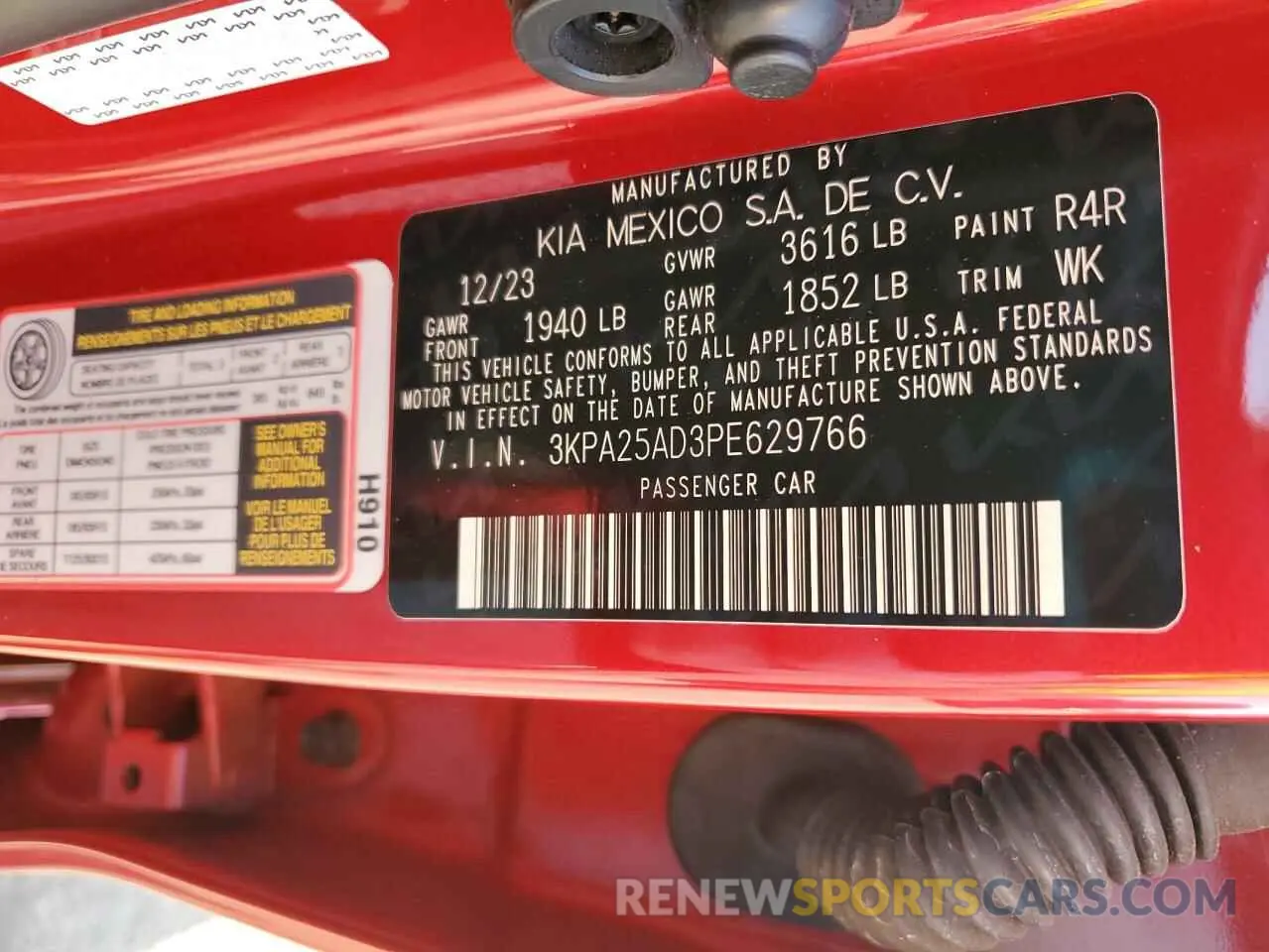 13 fotografías del automóvil dañado 3KPA25AD3PE629766 KIA RIO 2023