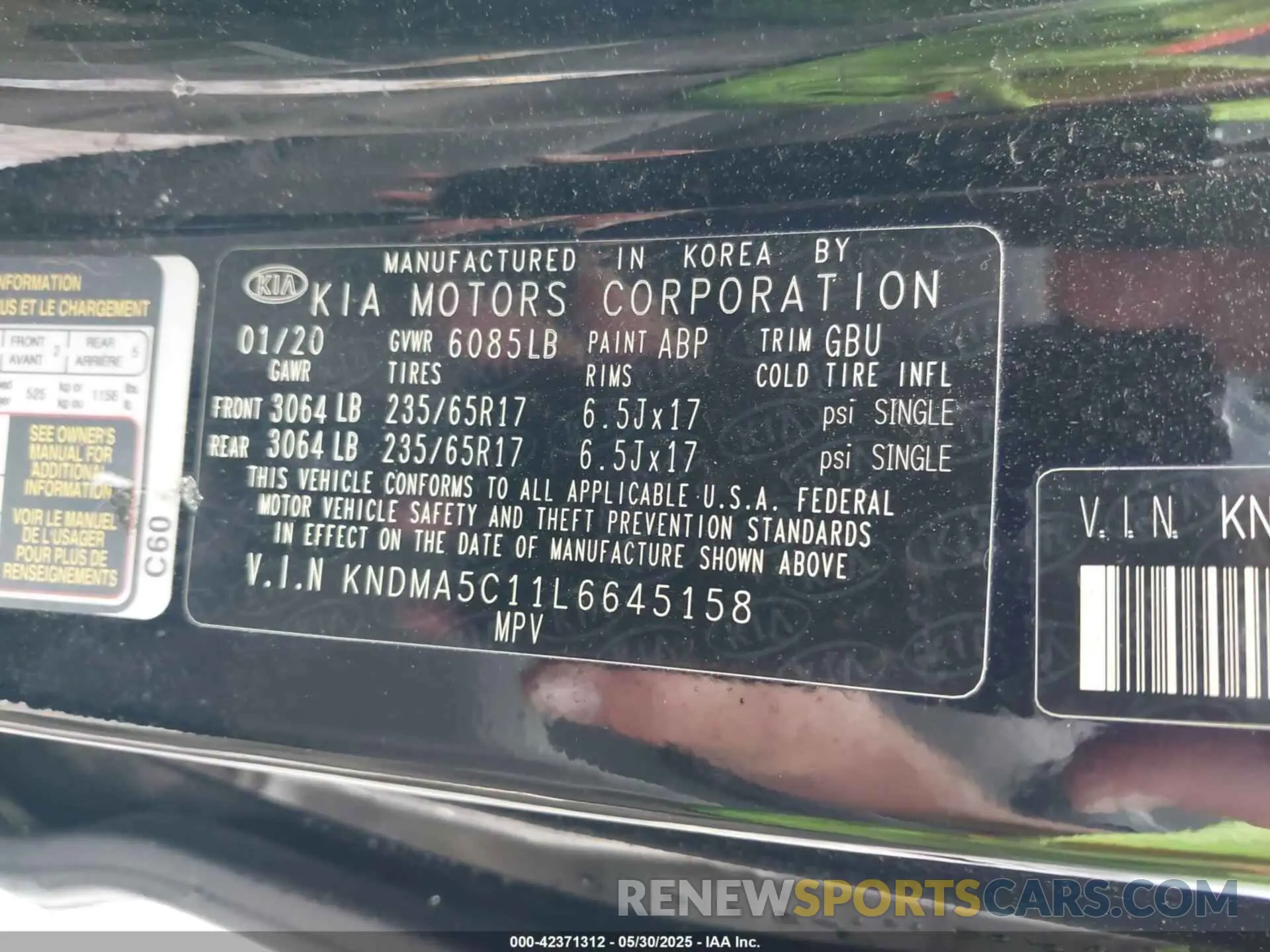 9 fotografías del automóvil dañado KNDMA5C11L6645158 KIA SEDONA 2020