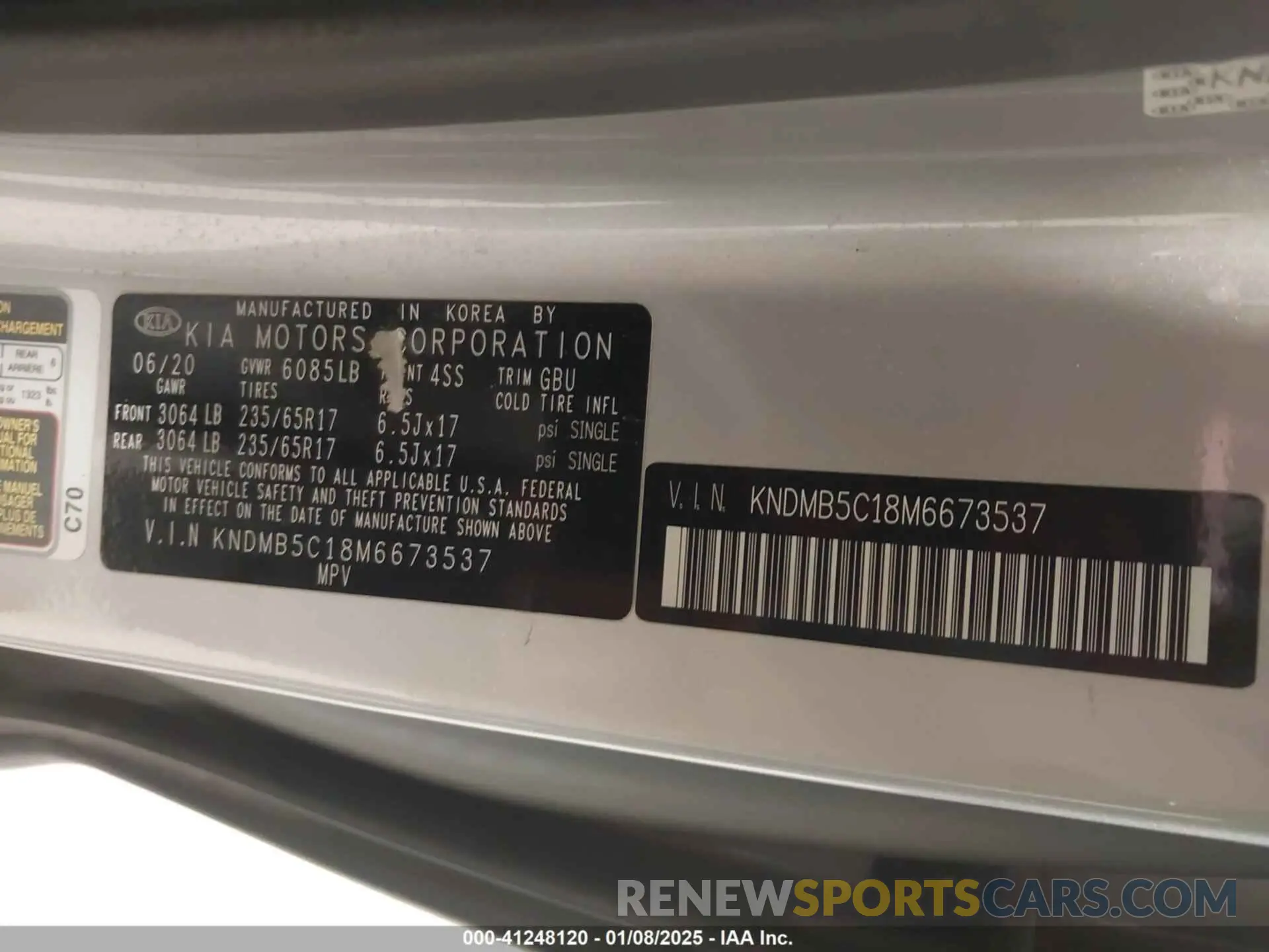 9 fotografías del automóvil dañado KNDMB5C18M6673537 KIA SEDONA 2021