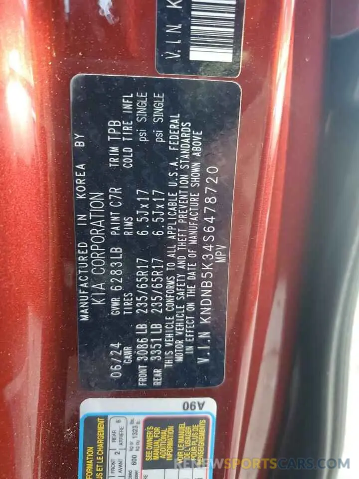 13 fotografías del automóvil dañado KNDNB5K34S6478720 KIA SEDONA 2025