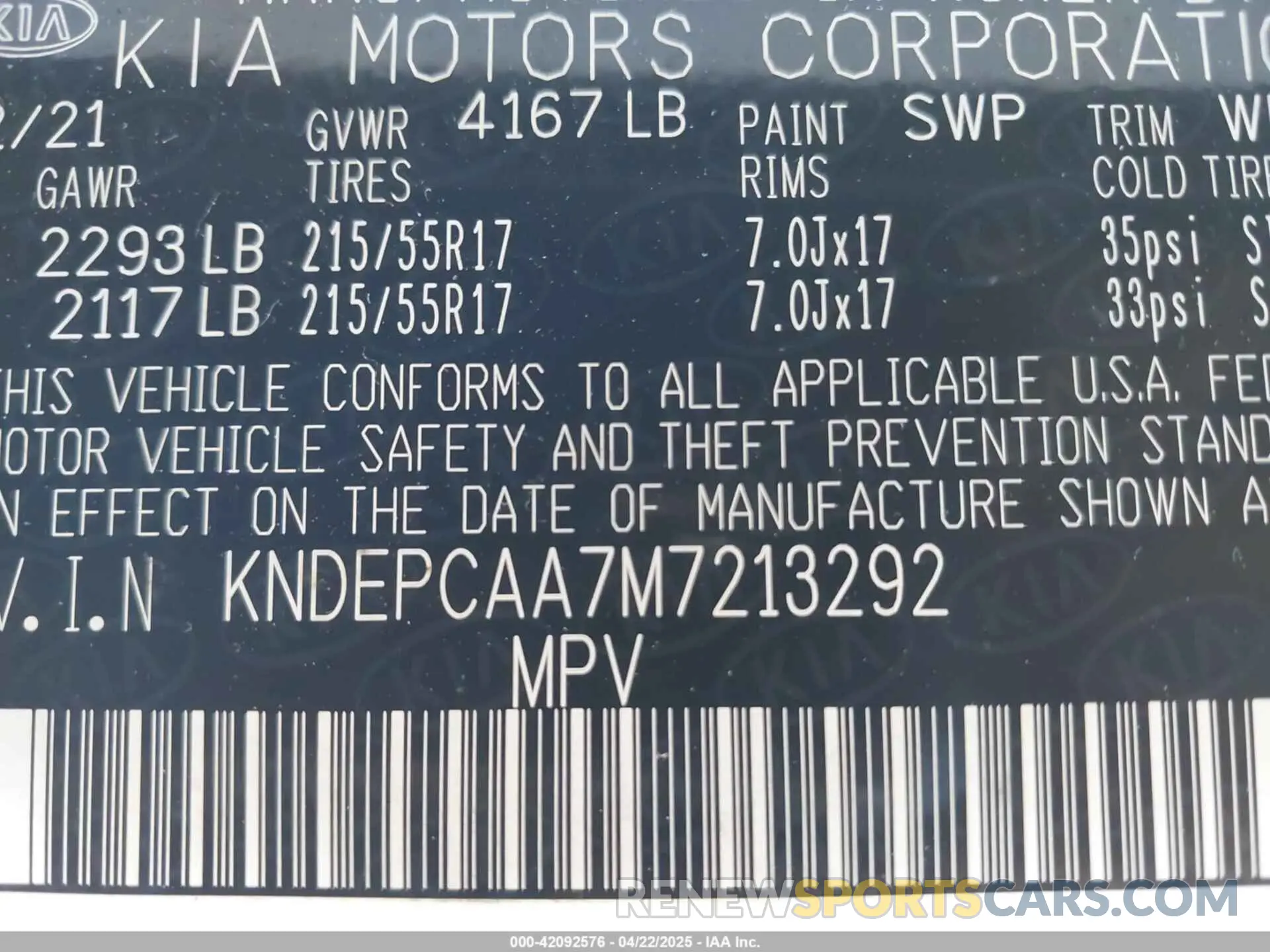 9 fotografías del automóvil dañado KNDEPCAA7M7213292 KIA SELTOS 2021