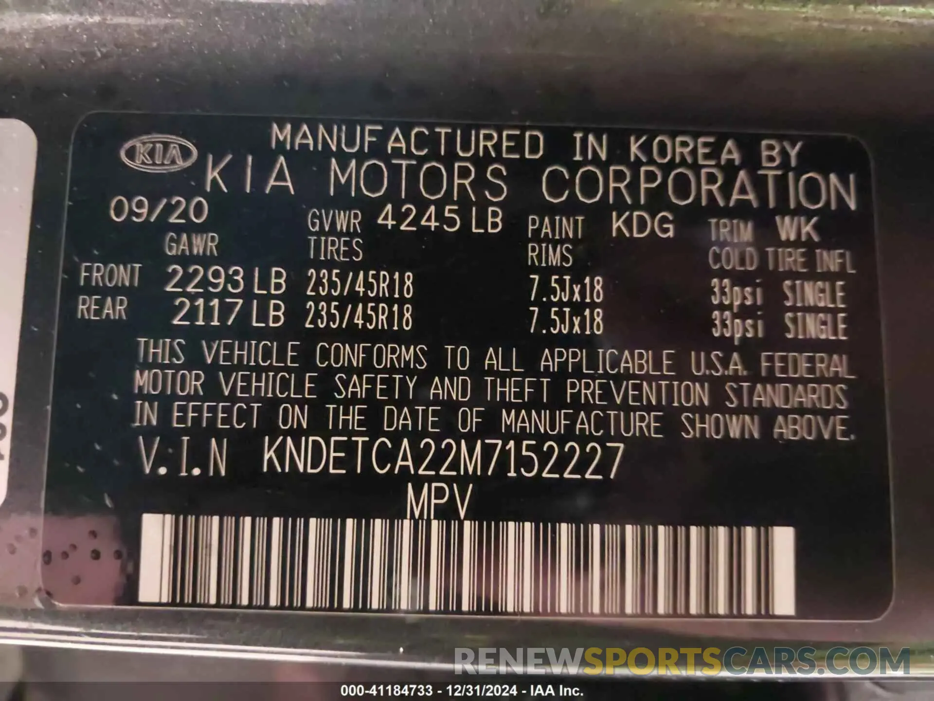 9 fotografías del automóvil dañado KNDETCA22M7152227 KIA SELTOS 2021