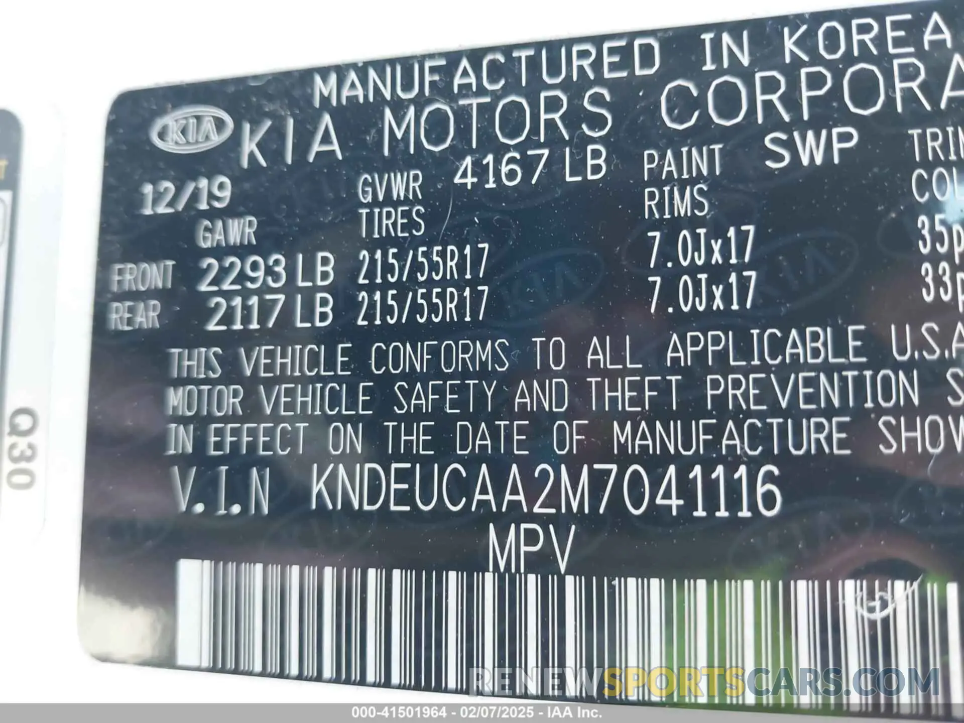 9 fotografías del automóvil dañado KNDEUCAA2M7041116 KIA SELTOS 2021