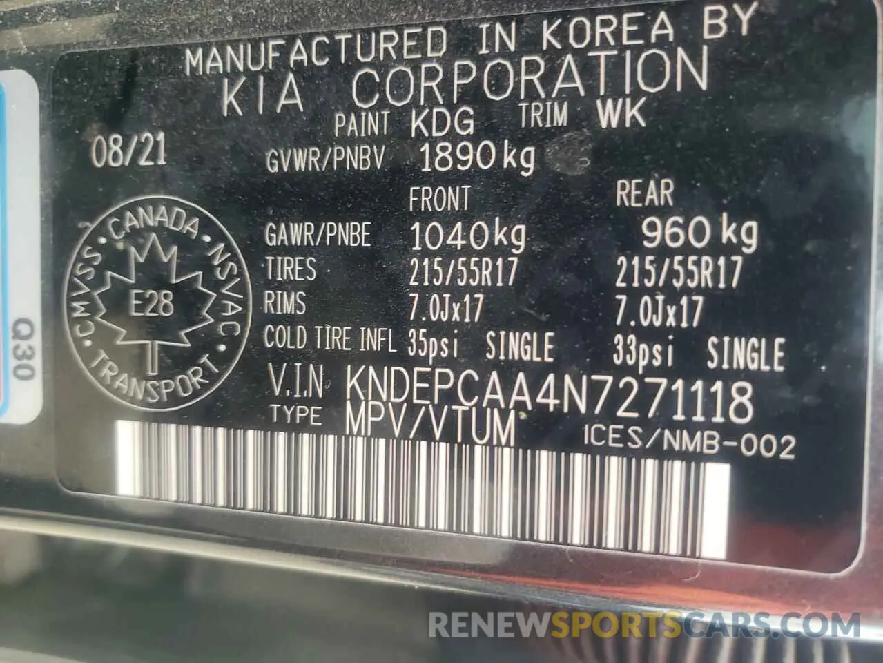 14 fotografías del automóvil dañado KNDEPCAA4N7271118 KIA SELTOS 2022