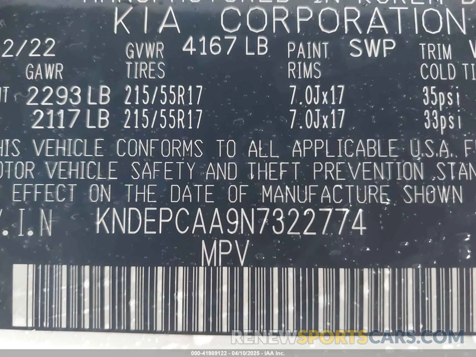9 fotografías del automóvil dañado KNDEPCAA9N7322774 KIA SELTOS 2022