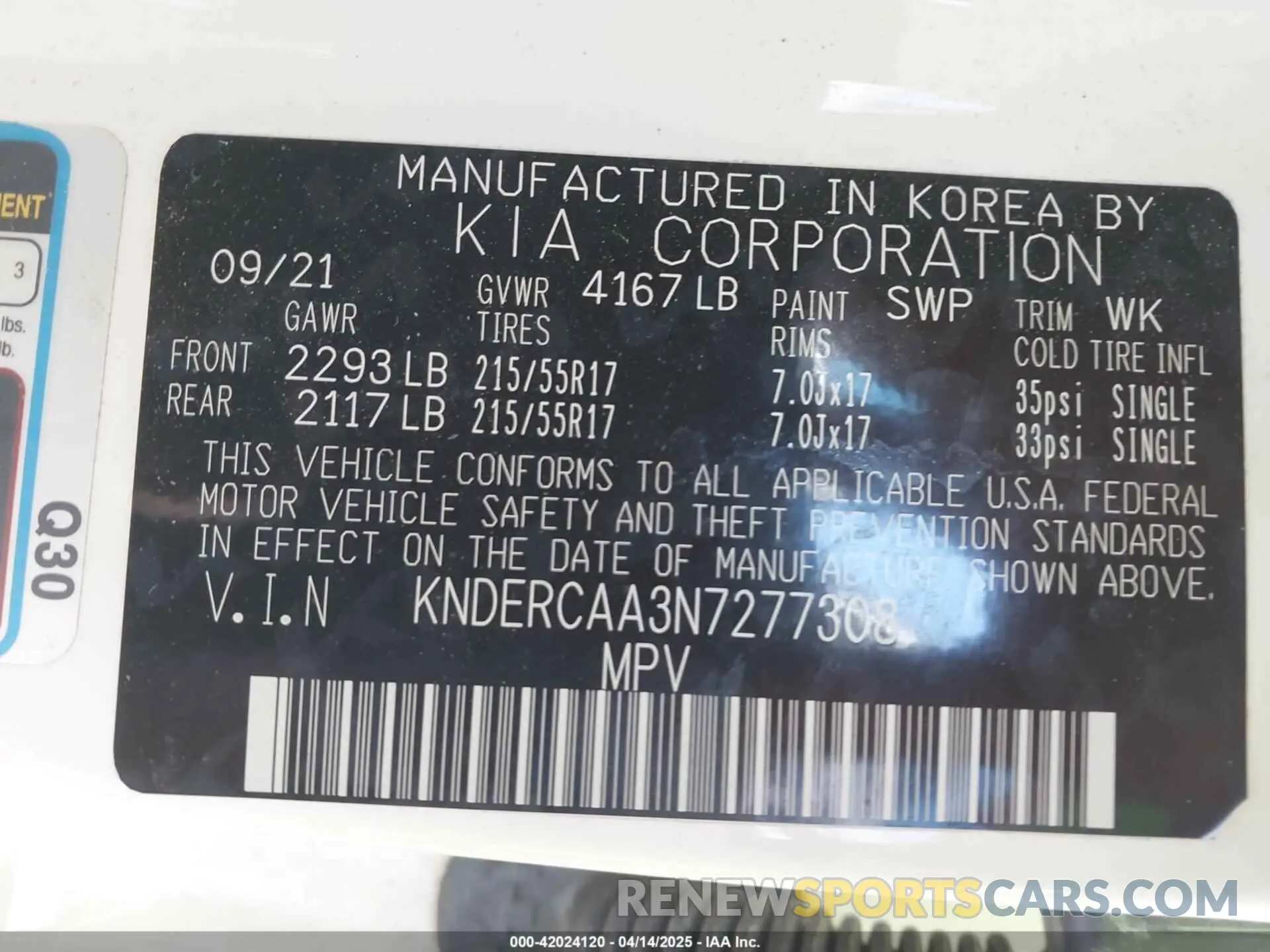9 fotografías del automóvil dañado KNDERCAA3N7277308 KIA SELTOS 2022