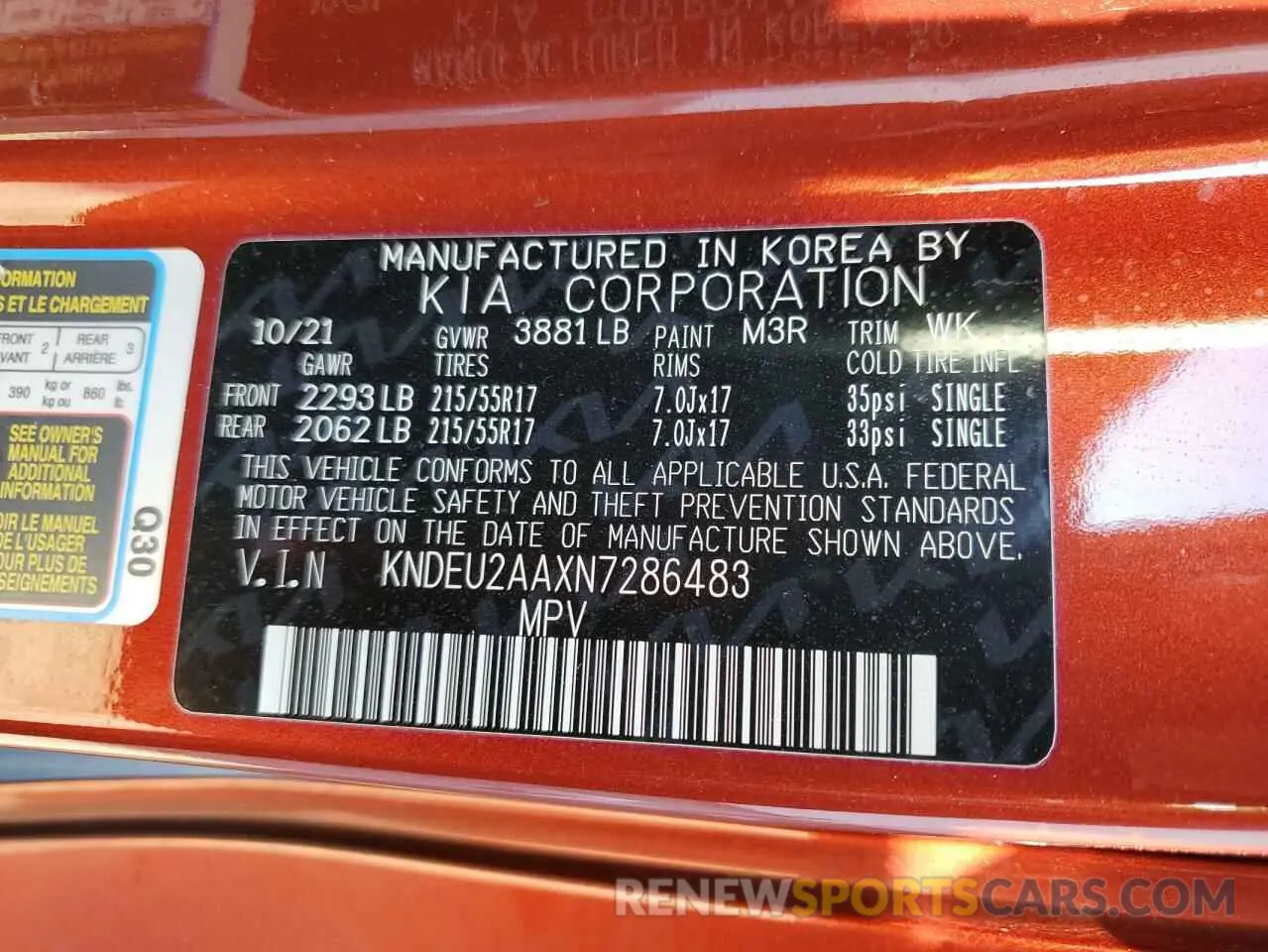 14 fotografías del automóvil dañado KNDEU2AAXN7286483 KIA SELTOS 2022