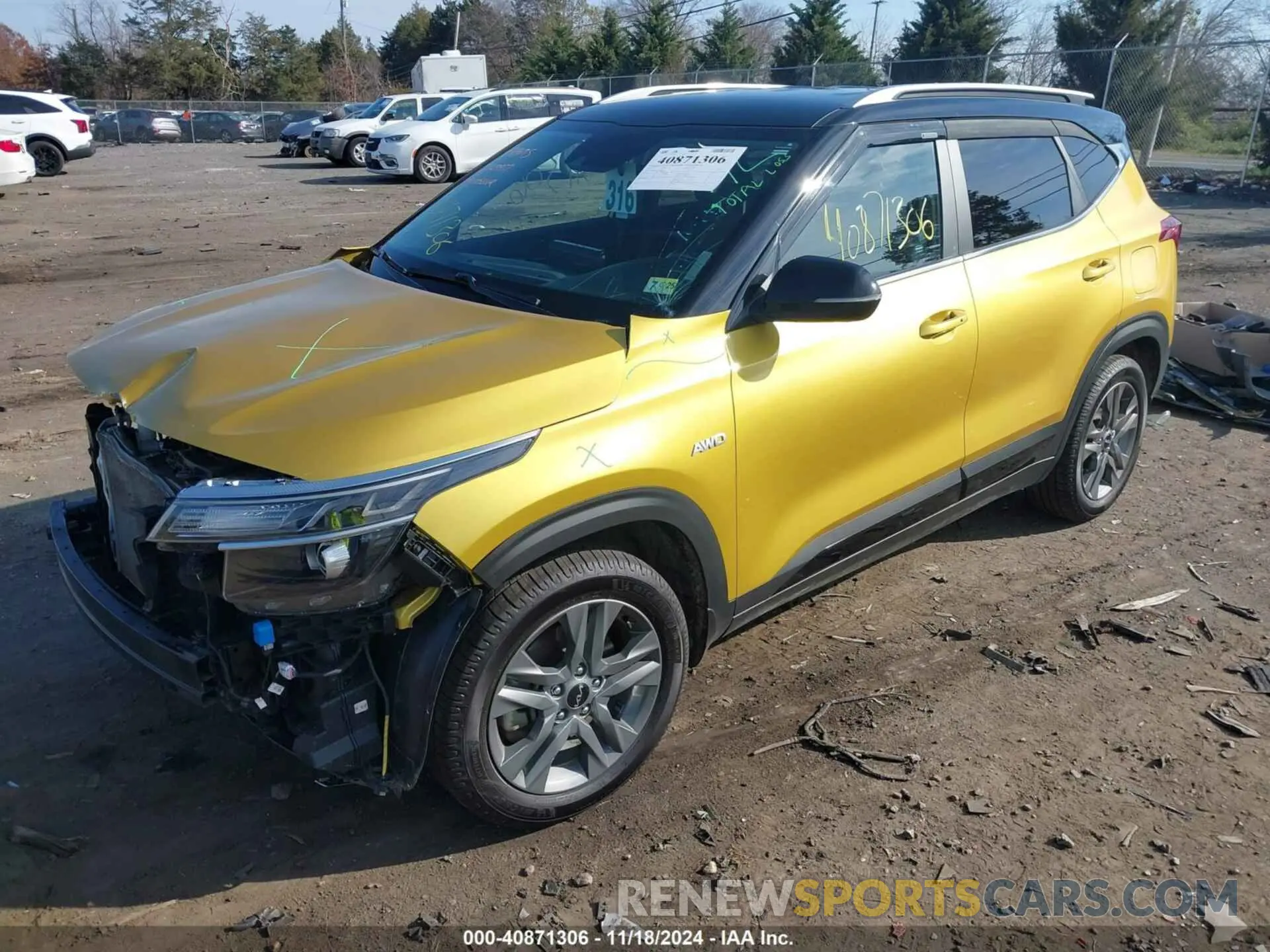 2 fotografías del automóvil dañado KNDEUCAA7N7311538 KIA SELTOS 2022