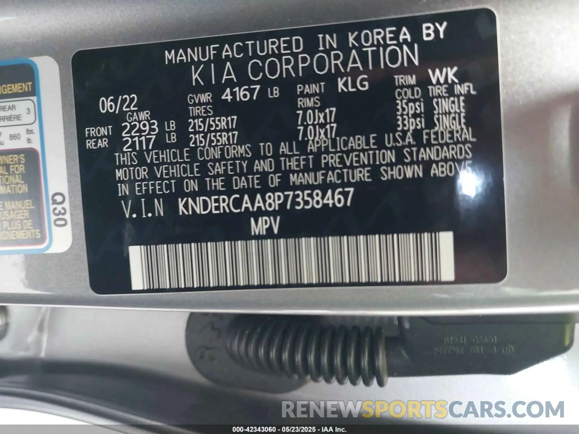 9 fotografías del automóvil dañado KNDERCAA8P7358467 KIA SELTOS 2023