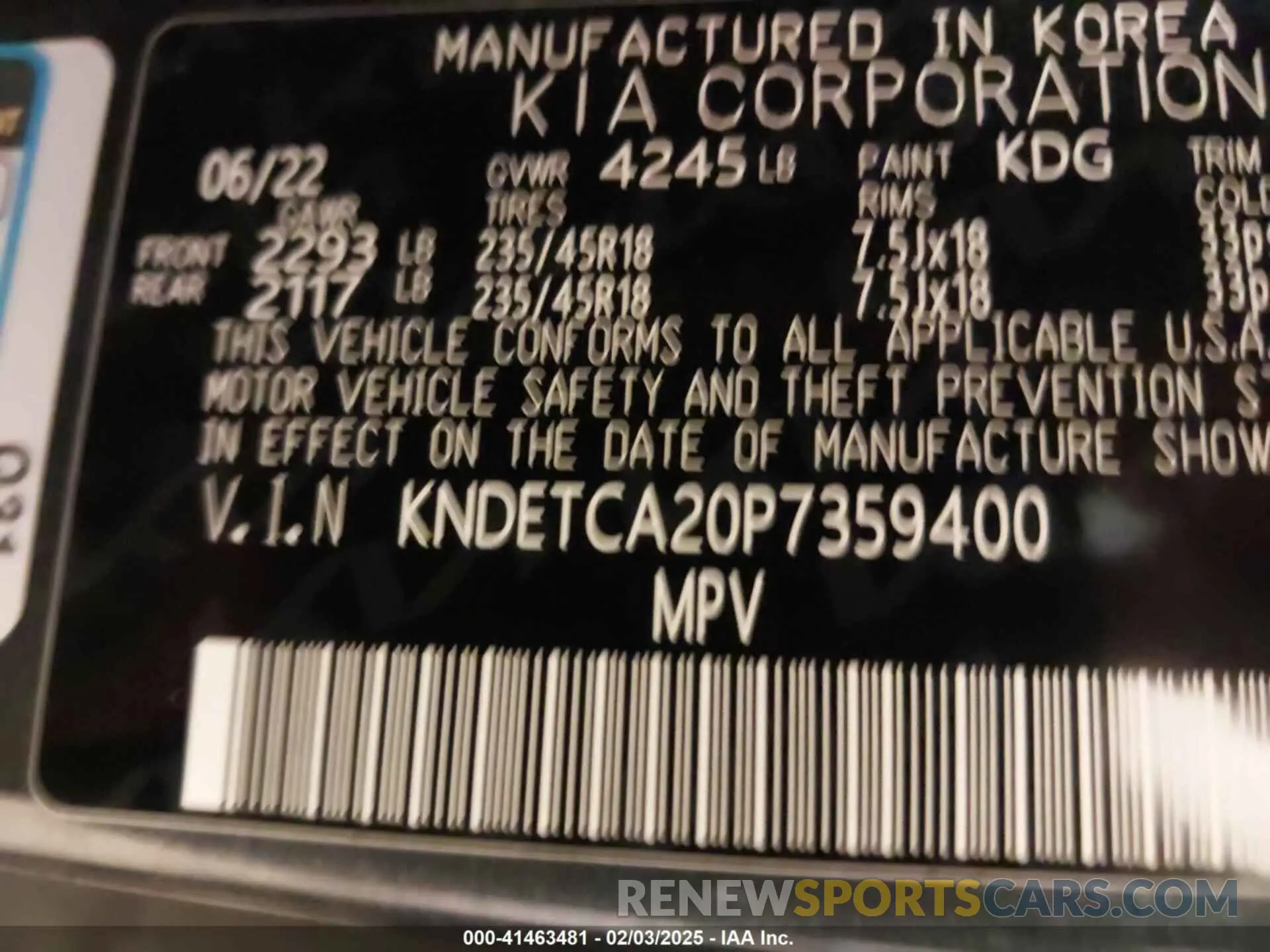 9 fotografías del automóvil dañado KNDETCA20P7359400 KIA SELTOS 2023