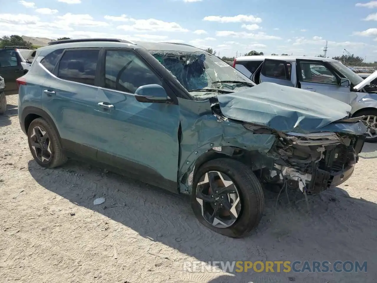 4 fotografías del automóvil dañado KNDERCAA4R7590938 KIA SELTOS 2024