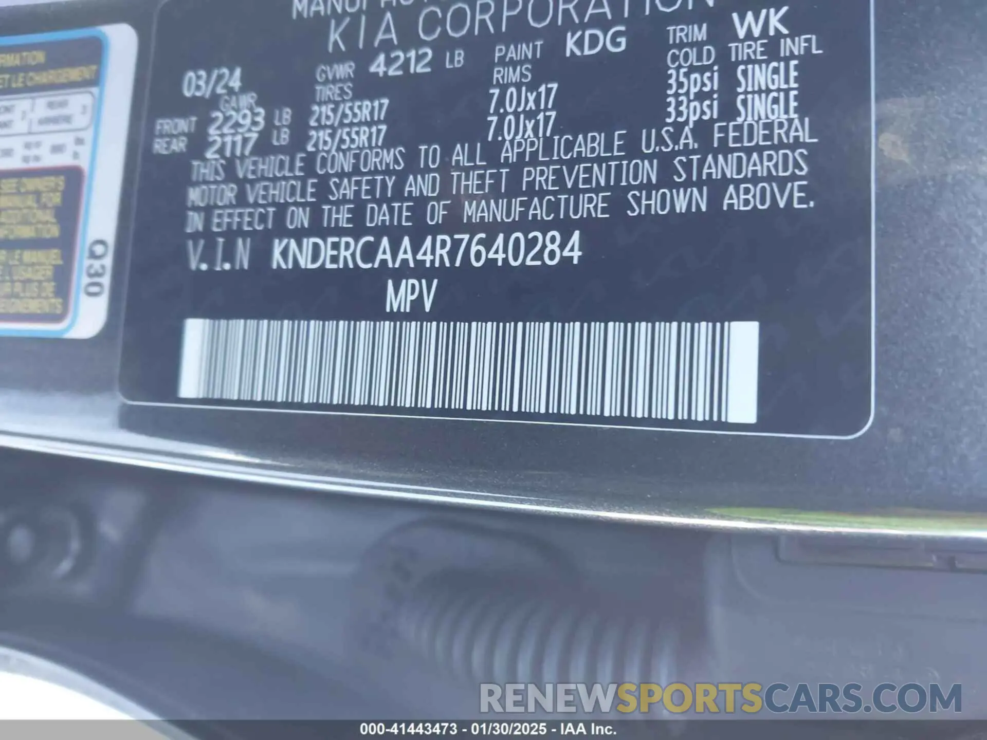 9 fotografías del automóvil dañado KNDERCAA4R7640284 KIA SELTOS 2024