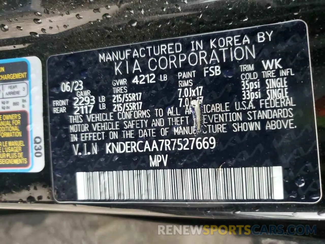 14 fotografías del automóvil dañado KNDERCAA7R7527669 KIA SELTOS 2024