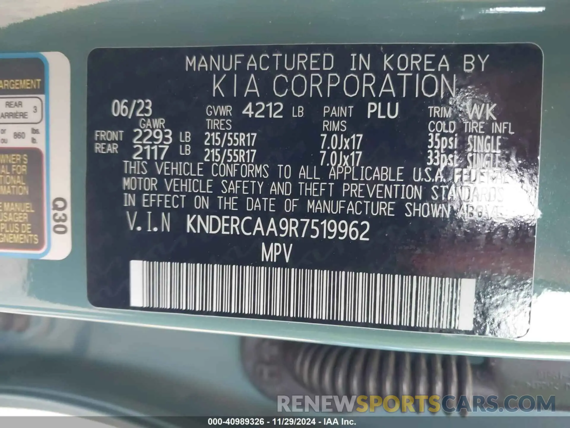9 fotografías del automóvil dañado KNDERCAA9R7519962 KIA SELTOS 2024