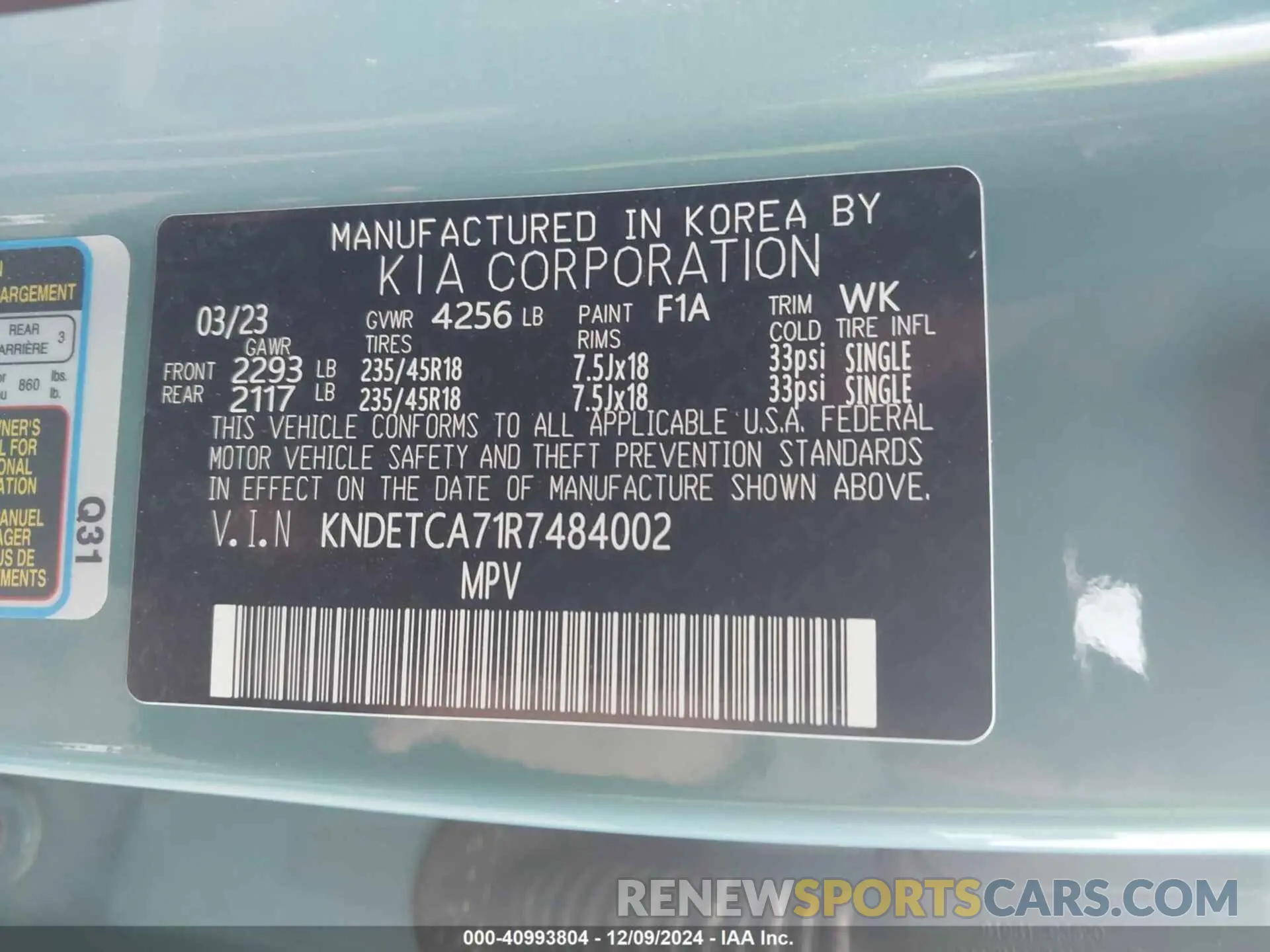 9 fotografías del automóvil dañado KNDETCA71R7484002 KIA SELTOS 2024