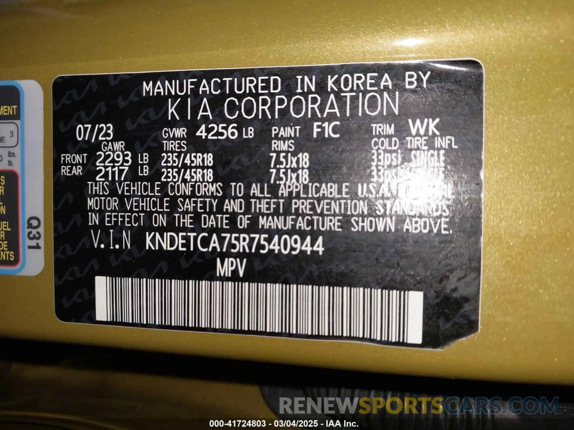 9 fotografías del automóvil dañado KNDETCA75R7540944 KIA SELTOS 2024