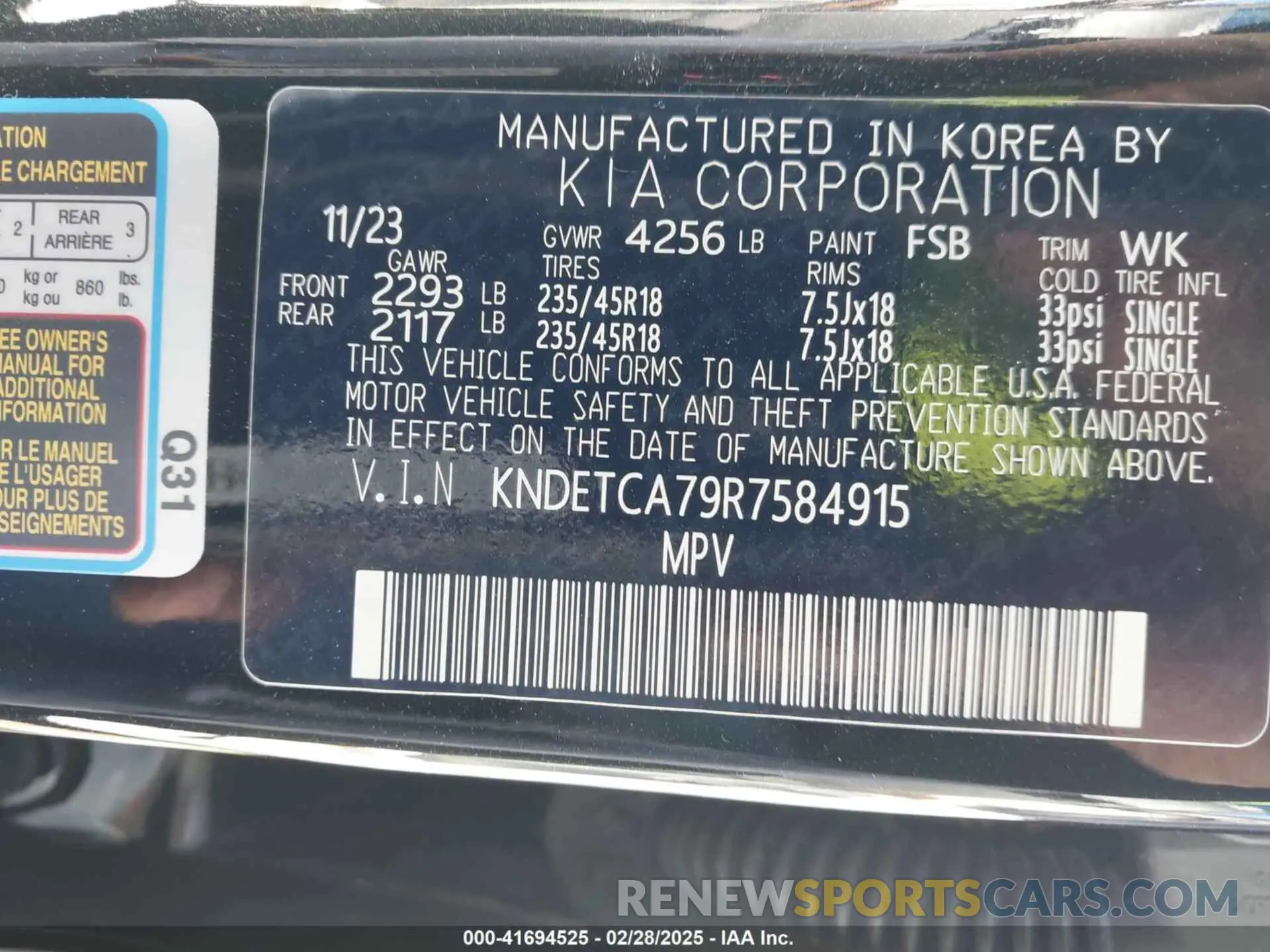 9 fotografías del automóvil dañado KNDETCA79R7584915 KIA SELTOS 2024
