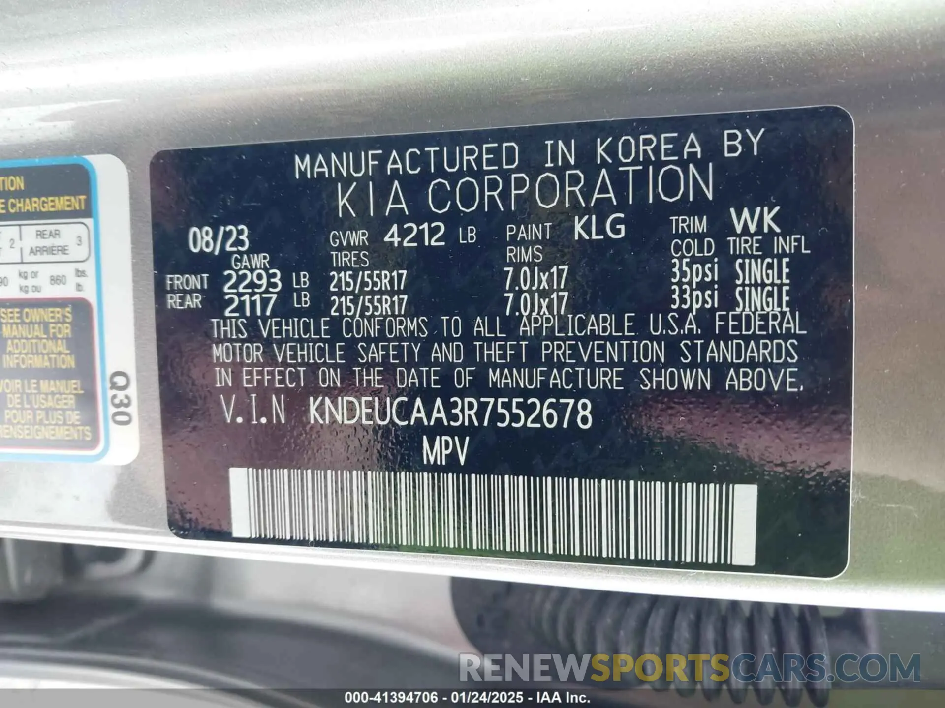 9 fotografías del automóvil dañado KNDEUCAA3R7552678 KIA SELTOS 2024