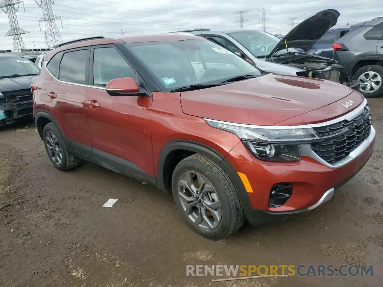 4 fotografías del automóvil dañado KNDEUCAA3R7610689 KIA SELTOS 2024