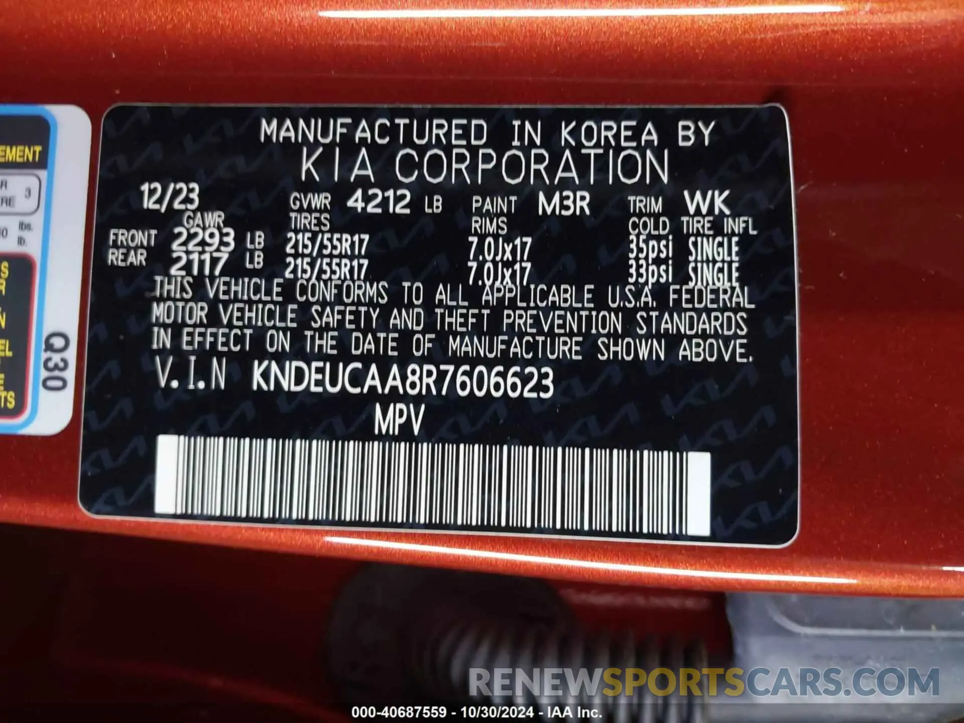 9 fotografías del automóvil dañado KNDEUCAA8R7606623 KIA SELTOS 2024