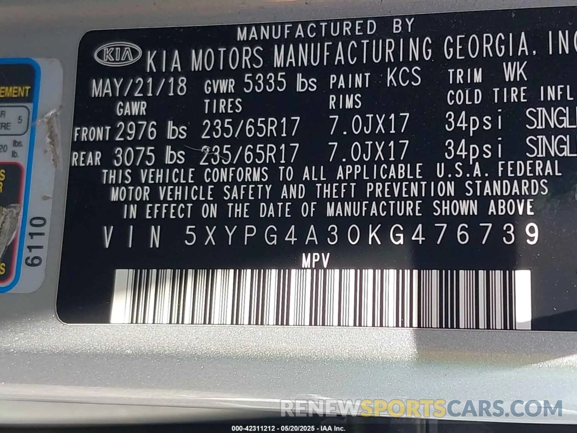 9 fotografías del automóvil dañado 5XYPG4A30KG476739 KIA SORENTO 2019