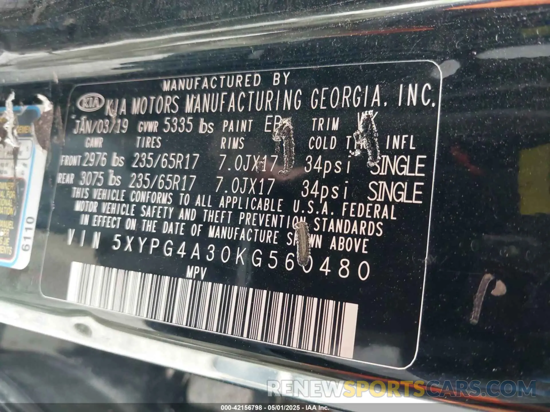 9 fotografías del automóvil dañado 5XYPG4A30KG560480 KIA SORENTO 2019