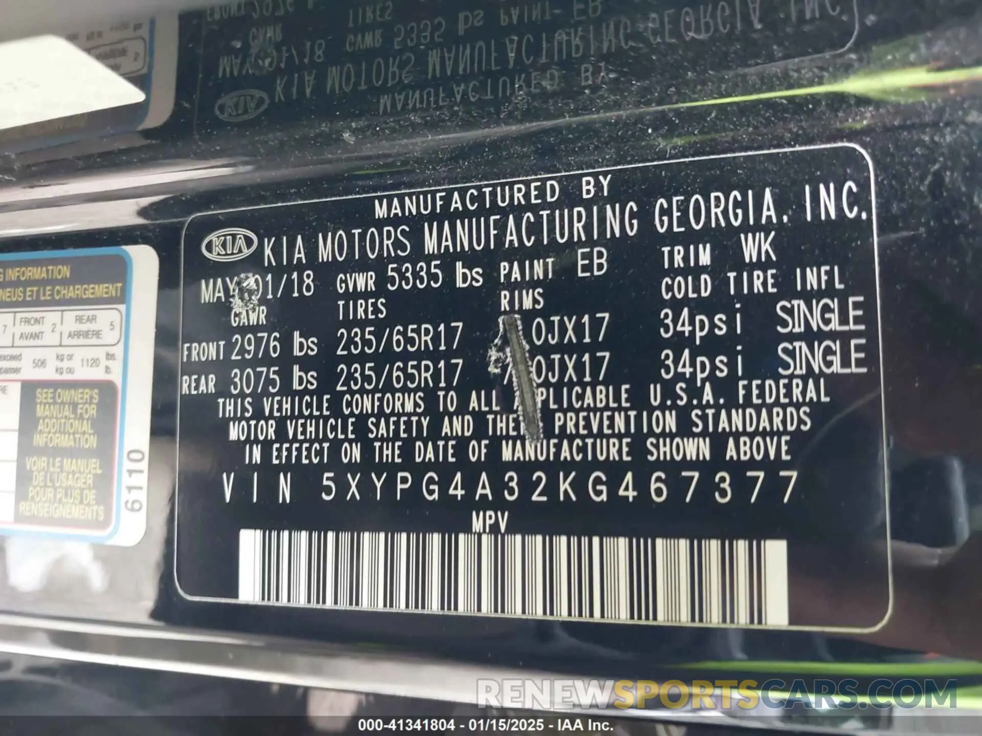 9 fotografías del automóvil dañado 5XYPG4A32KG467377 KIA SORENTO 2019