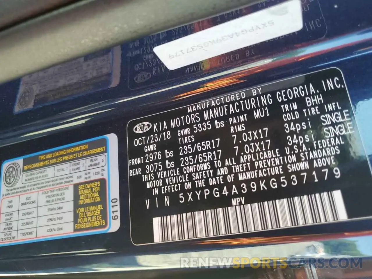 13 fotografías del automóvil dañado 5XYPG4A39KG537179 KIA SORENTO 2019